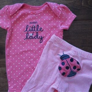 Carter's Pink Baby Outfit with White Dots